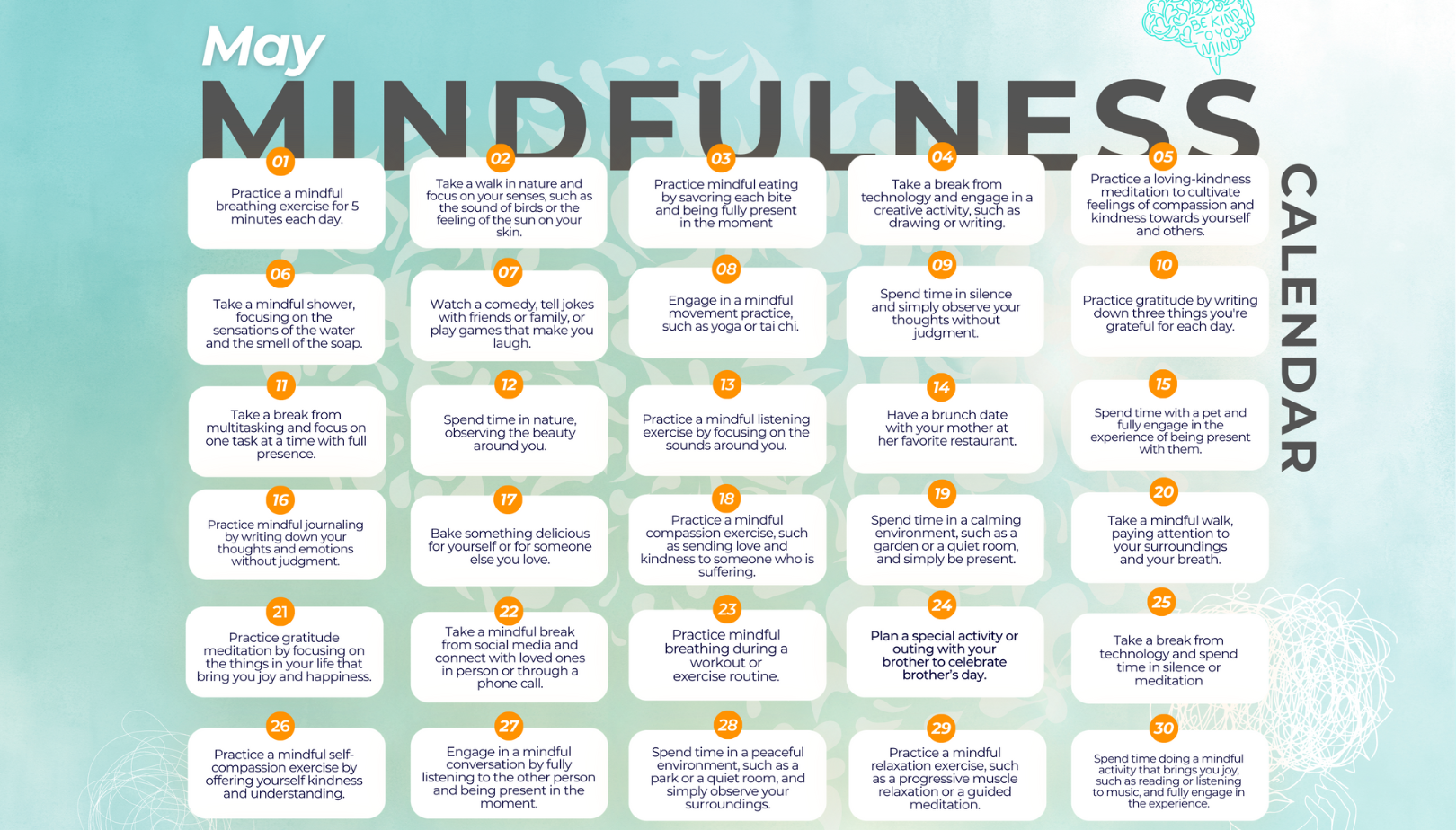 The May 2023 Mindfulness Calendar is Here!
