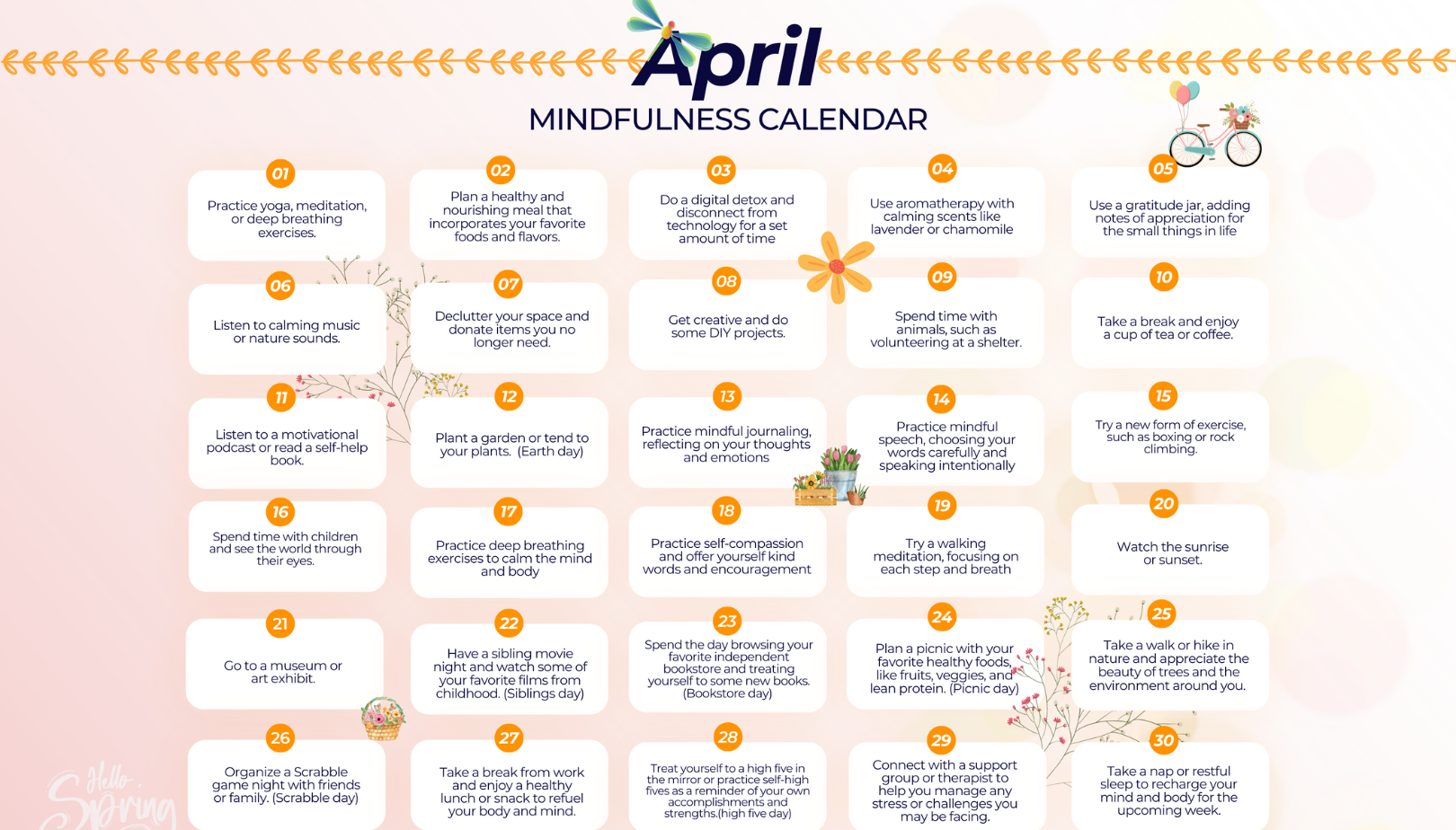 The April 2023 Mindfulness Calendar is Here!