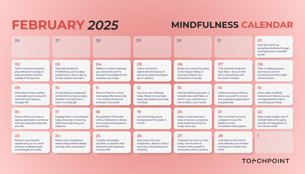 February 2025 Mindfulness Calendar