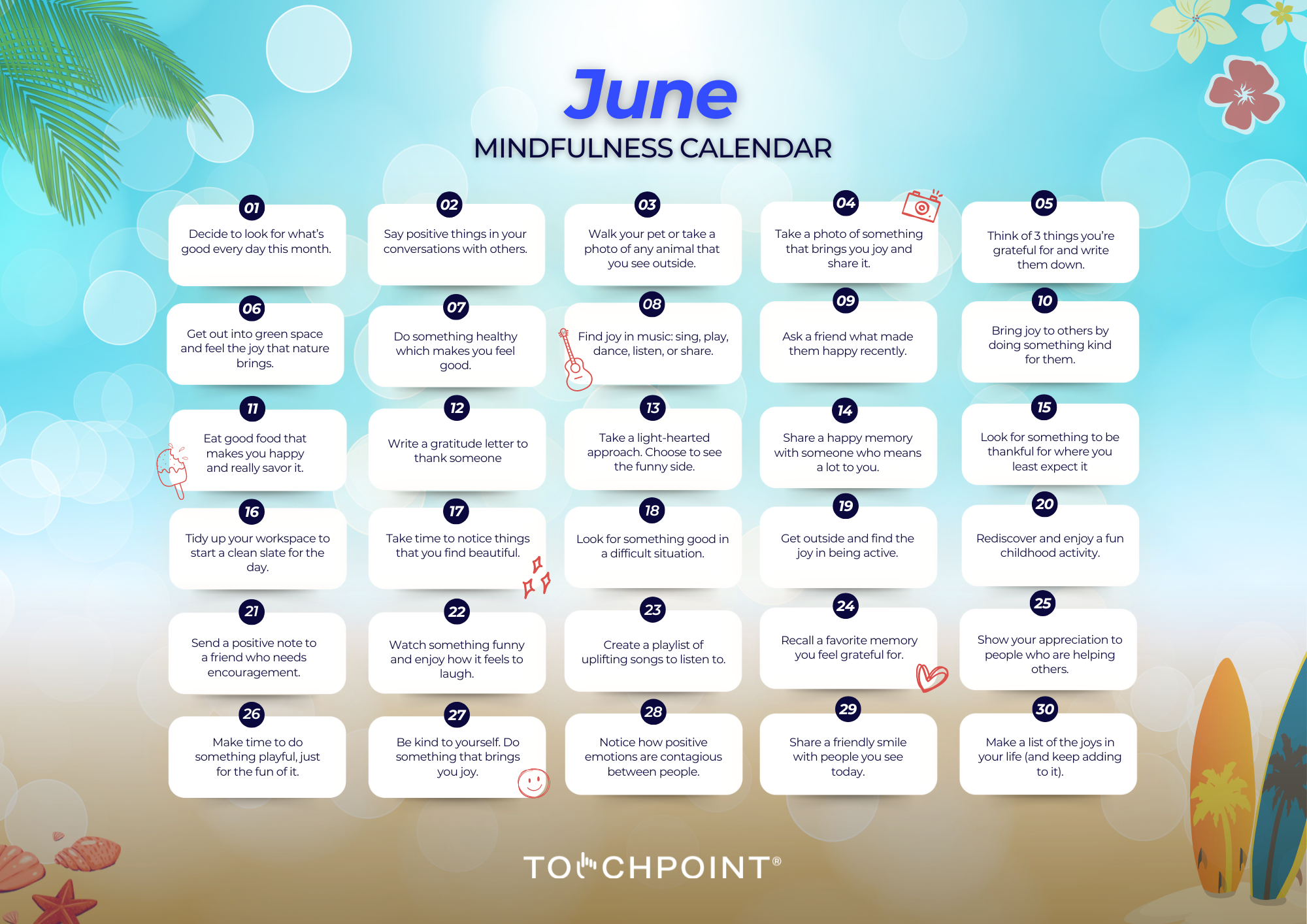 The June Mindfulness Calendar is Here!