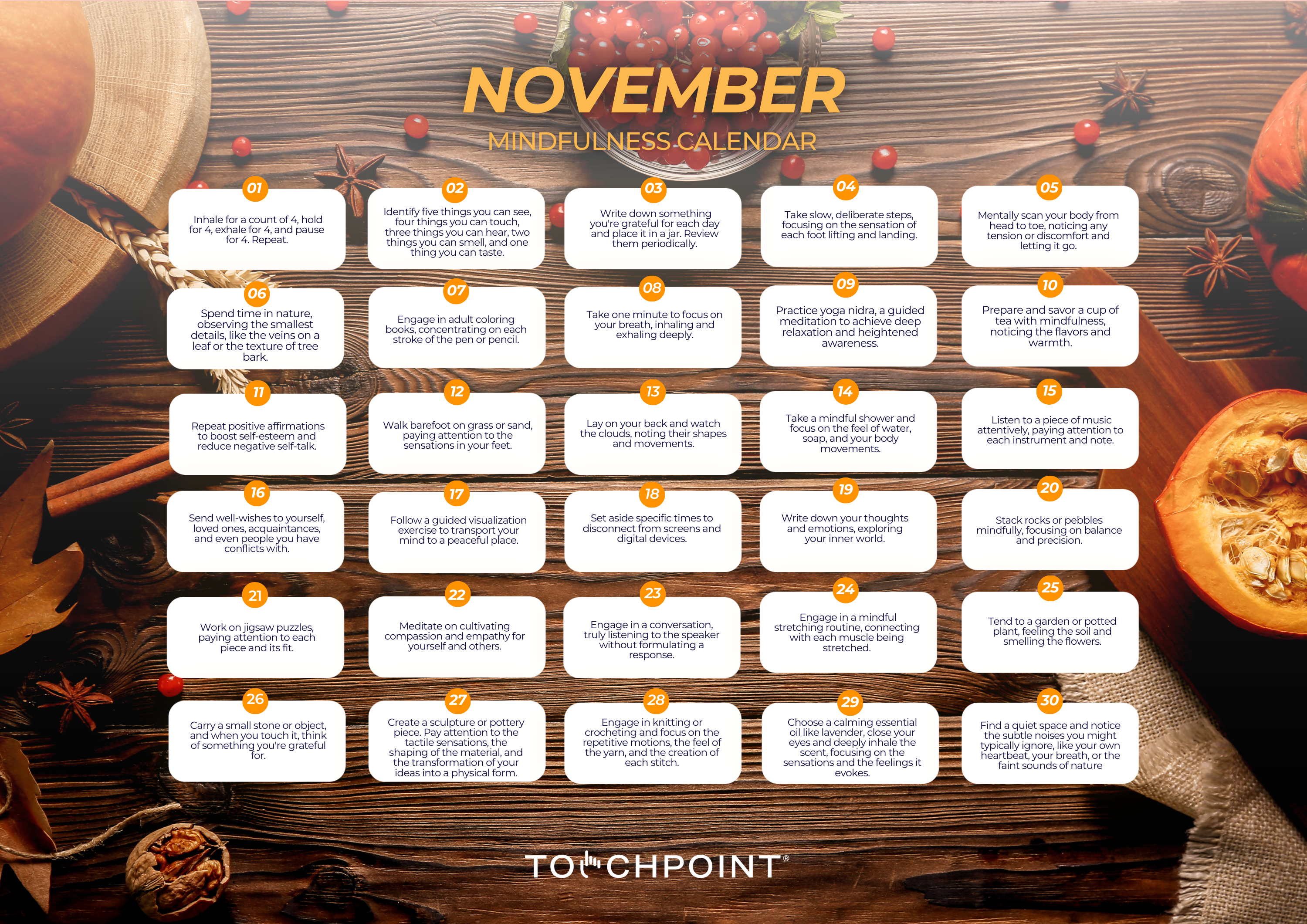 The November 2023 Mindfulness Calendar is Here!