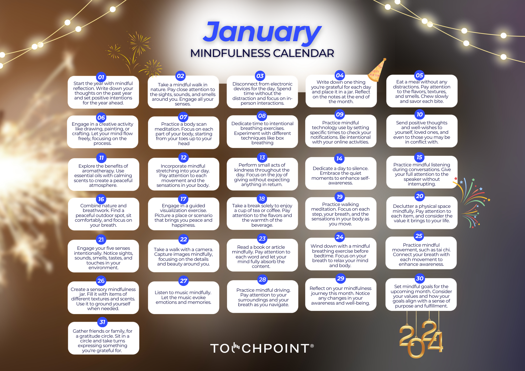 The January 2024 Mindfulness Calendar is Here!